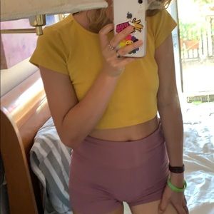 Brandy Melville Cropped Yellow Shirt🌝